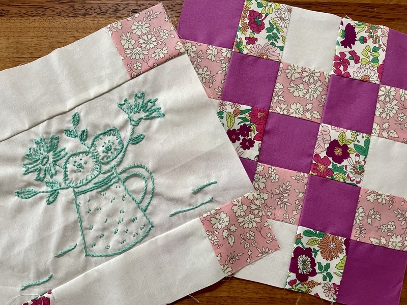 リバティプリントでハンドメイド　パッチワーク