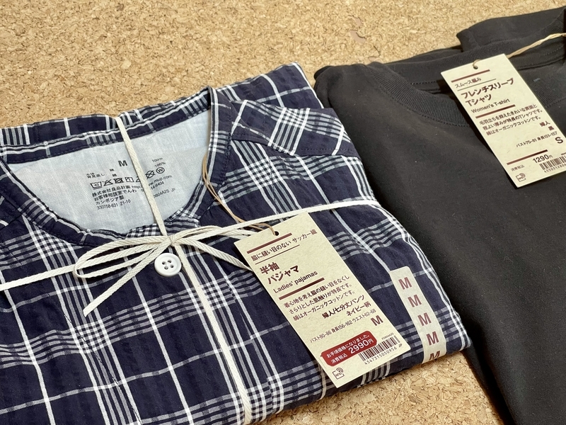 無印良品　半袖パジャマ　フレンチスリーブTシャツ