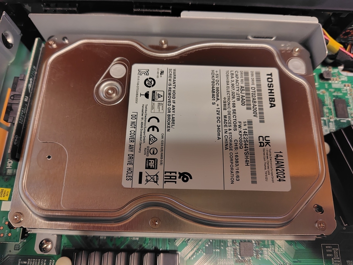M1 MoonFBR-HW510 > HW4010 HDD:4TBに改変 ハードディスク容量アップ改造