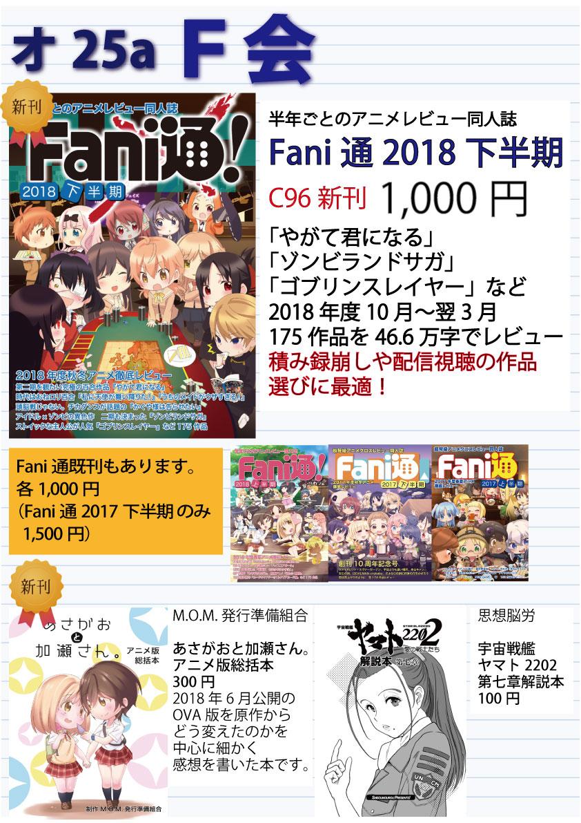 こみっく トレジャー 34及び第七回文学フリマ大阪でfani通を頒布します ｆ会の呟き はてなブログ版