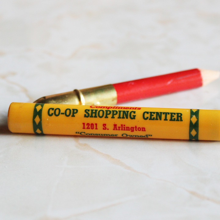 CO-OP SHOPPING CENTER｜アメリカミズーリ州の協同組合ショッピングセンターのアドバタイジングペンシル
