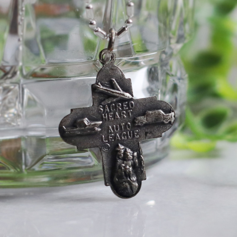船・飛行機・車・カルメル山の聖母子像|Sacred Heart Auto Leagueメダイ