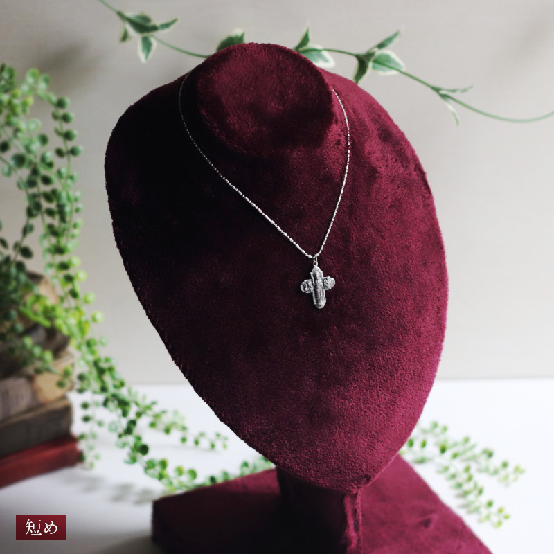 40cmの長さで固定|イタリアヴィンテージ4way Cross十字架聖人メダイペンダントネックレス