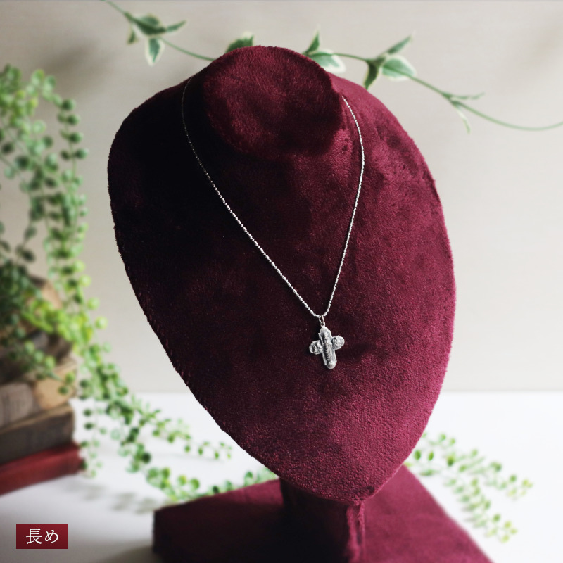 45cmの長さで固定|イタリアヴィンテージ4way Cross十字架聖人メダイペンダントネックレス