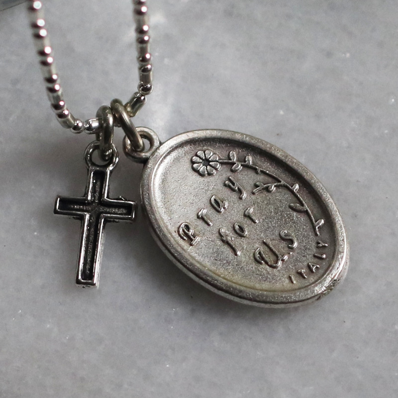 アンティークジュエリー｜イタリア製絶えざる御助けの聖母・マリアメダイペンダントネックレス