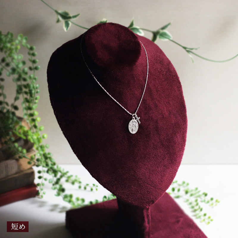 40cmの長さで固定｜イタリア製4way Crossメダイペンダントネックレス・イエスキリスト・聖母マリア・聖人