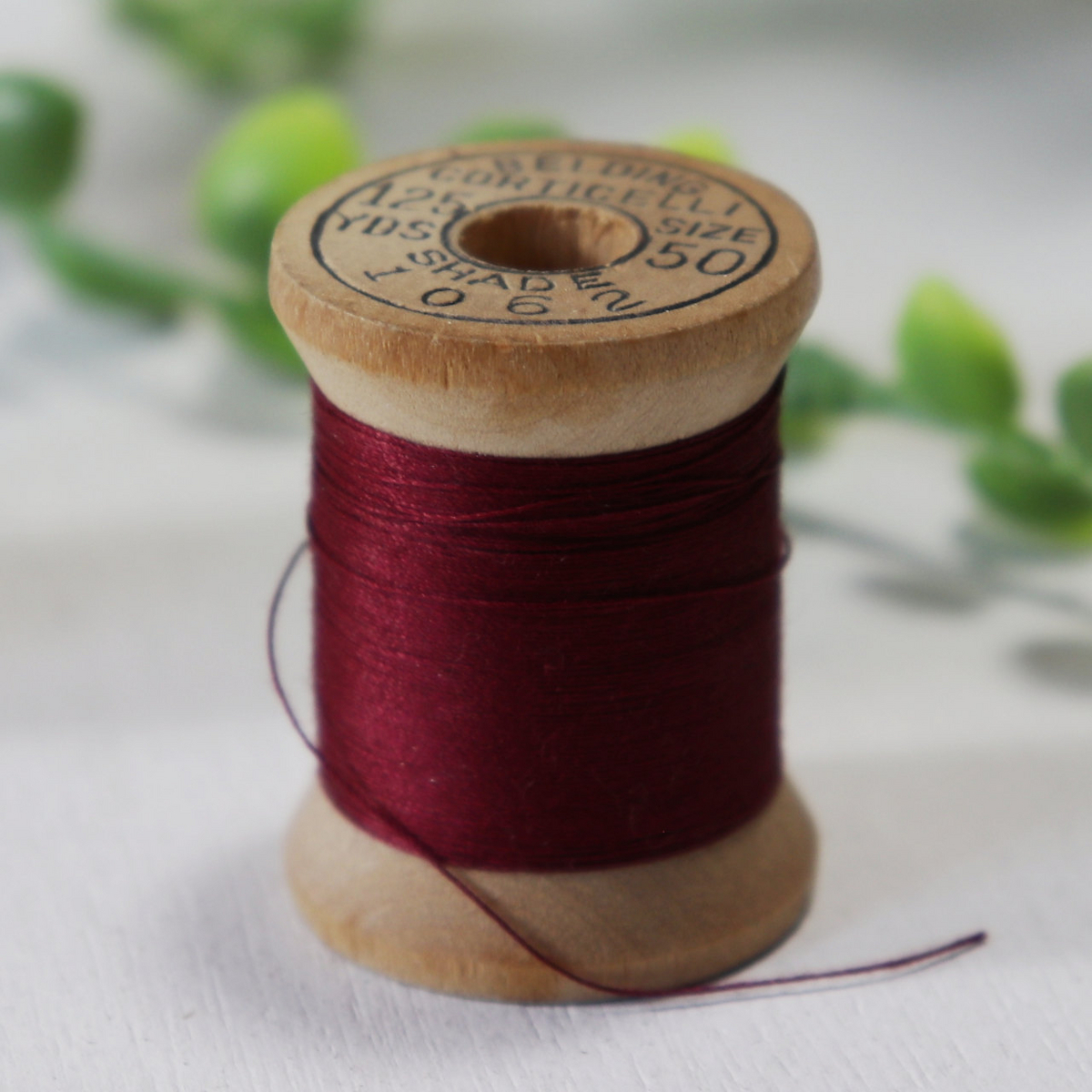 【2個セット】USAヴィンテージ木製スプール糸巻きBelding Corticelli Wood Spool・赤ピンク｜コットン糸