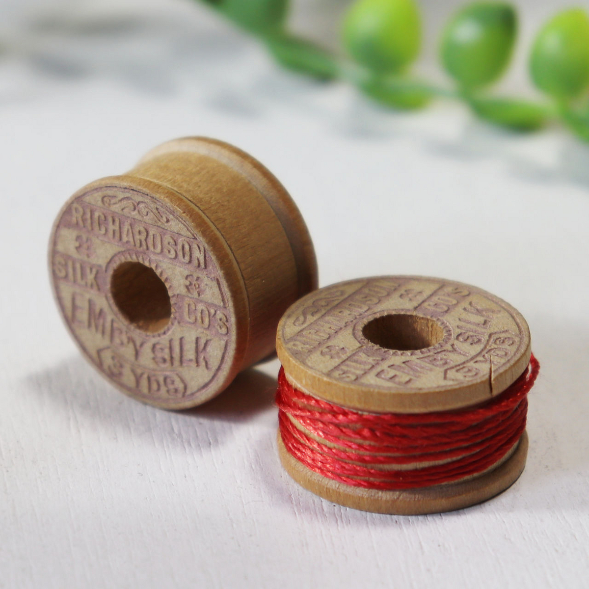 【2個セット】USAヴィンテージ木製スプール糸巻きRICHARDSON Wood Spool薄型