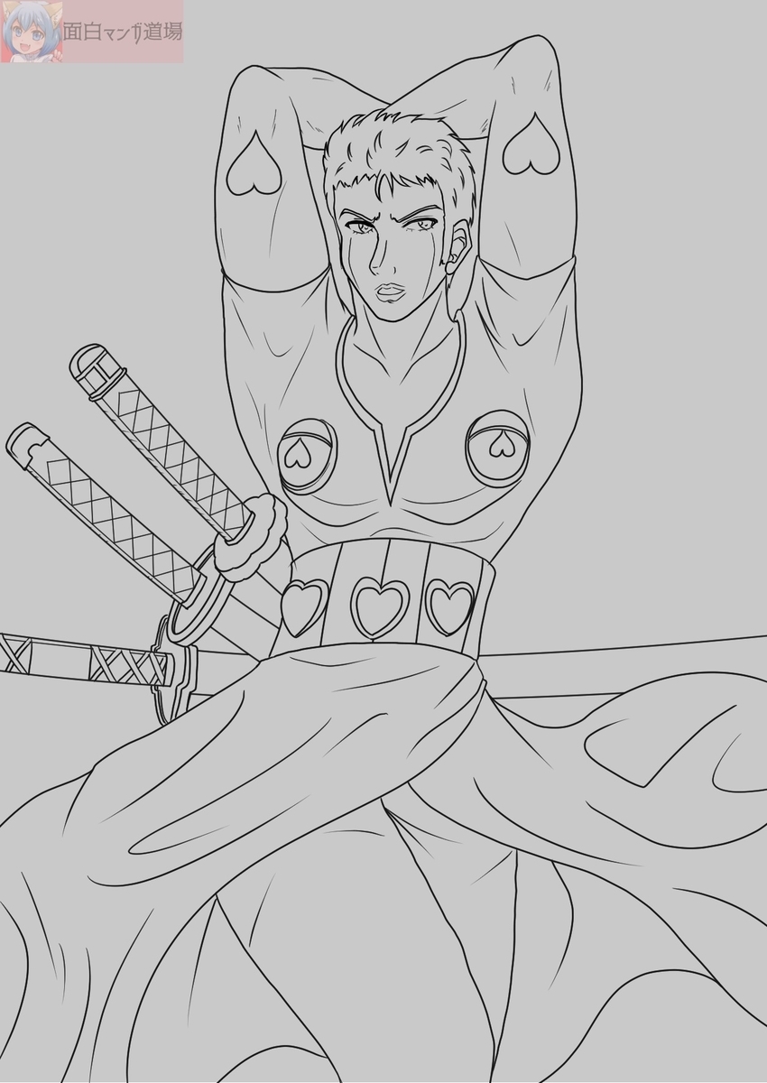 ワンピース ジョジョ ゾロを荒木飛呂彦タッチでジョジョ風に描いてみた結果ッ One Piece Jojo S Bizarre Adventure 面白マンガ道場