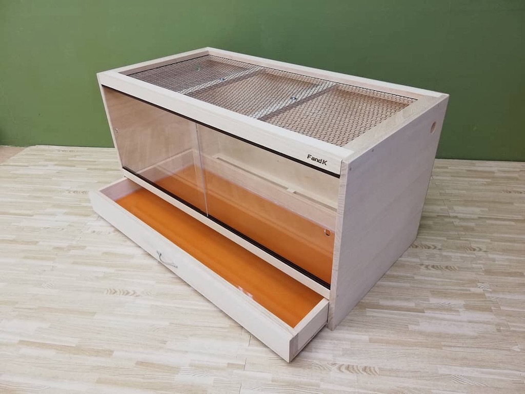 ＦandＫ爬虫類木製ケージ　引き出し仕様　900×450×450 タクワン様専用 FandK爬虫類木製ケージ 引き出し仕様 【公式通販】