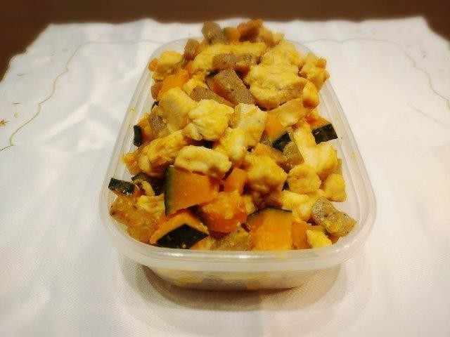 むね肉とかぼちゃのみそ炒め