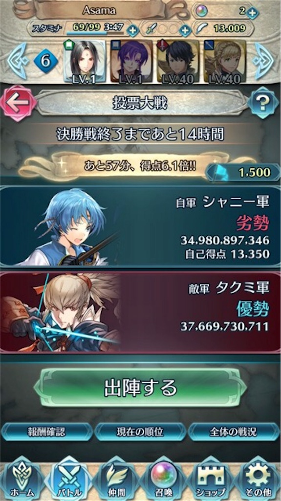 投票大戦 決勝戦 あと14時間 で旗300本投下 まったりファイアーエムブレムヒーローズ Feh