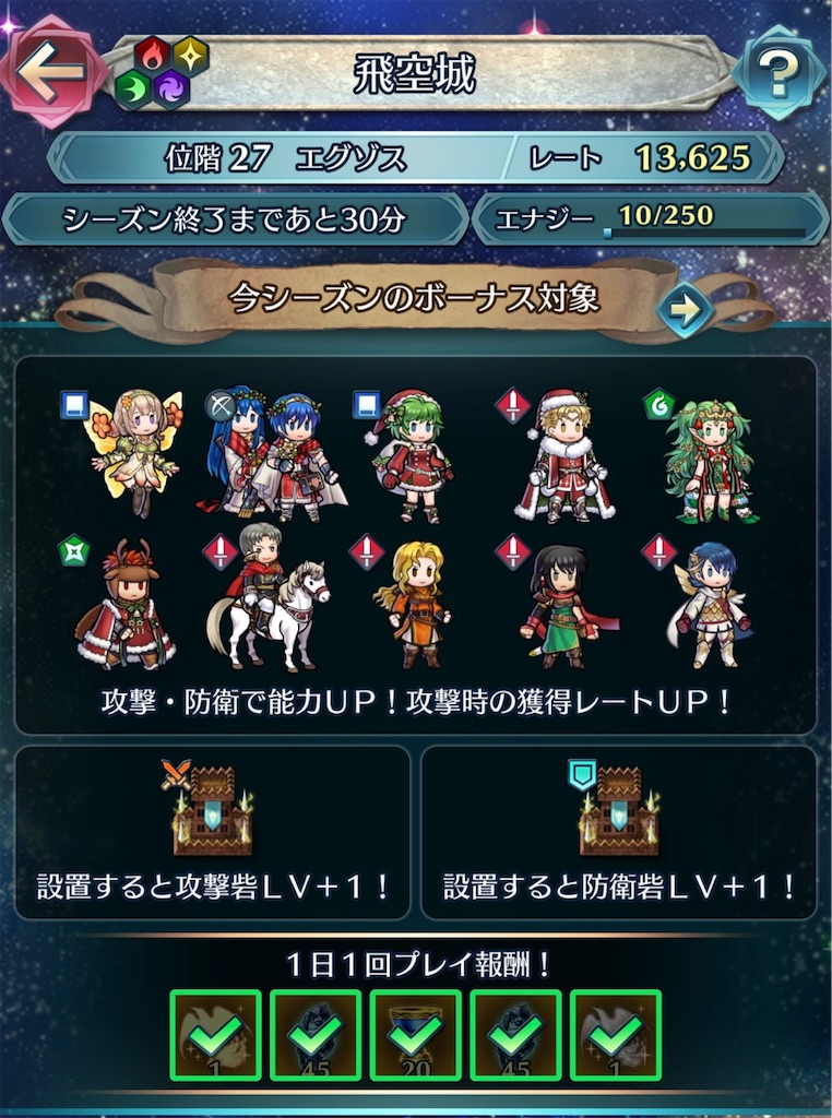 飛空城 コロシアム シーズン終了 1 14 まったりファイアーエムブレムヒーローズ Feh