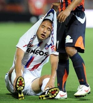 脱力したサッカー選手