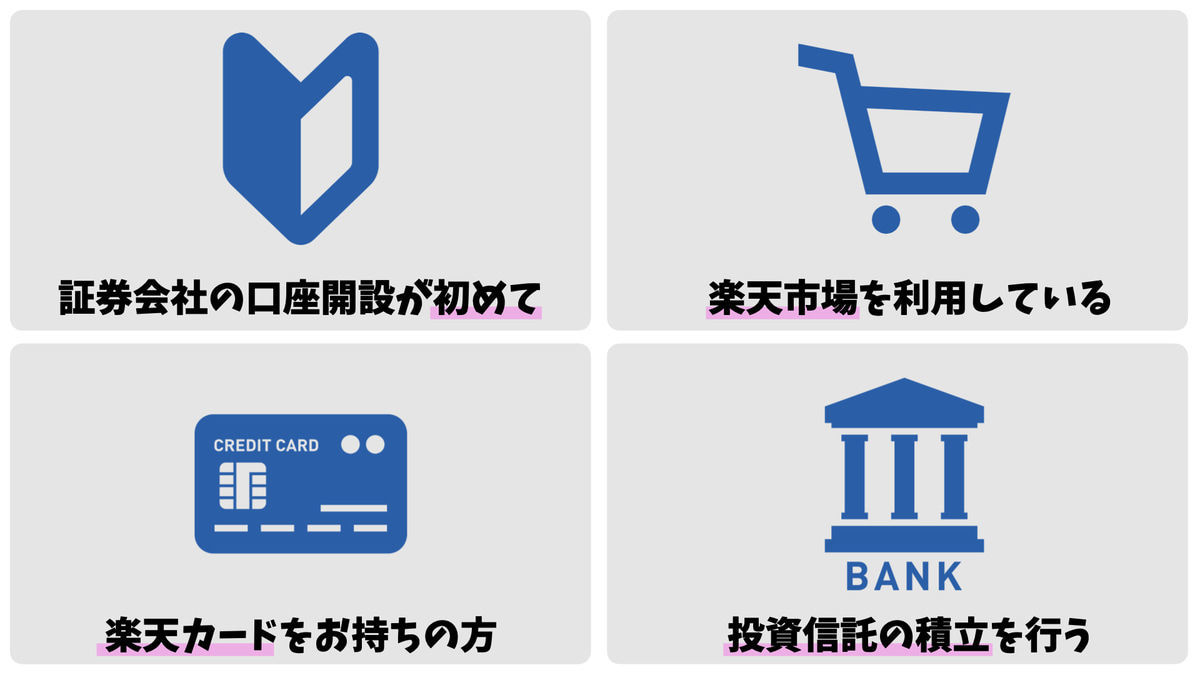楽天証券をオススメな人の図解画像
