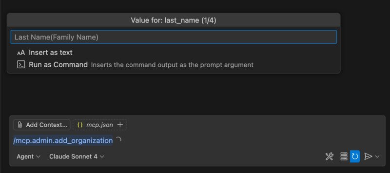 プロンプトのinput