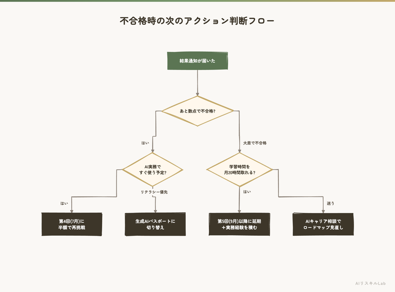 不合格時の次のアクション判断フロー