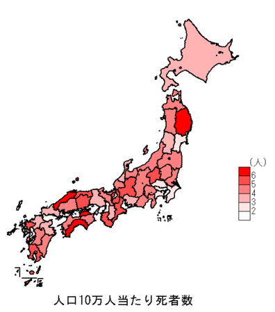 人口10万人当たり死者数