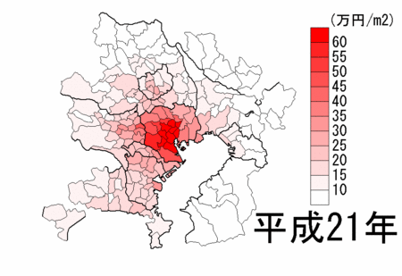 東京圏の地価推移
