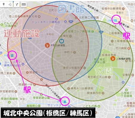 城北中央公園(板橋区/練馬区)の北西側