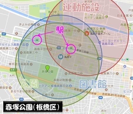 赤塚公園(板橋区)の北側