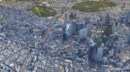 超高層ビル群（新宿区）高度900ｍ（3,000ft）