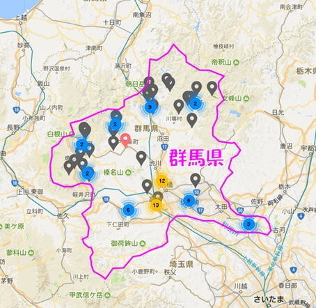 群馬県内のAirbnb登録物件