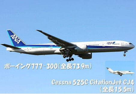 「ボーイング777-300」vs「Cessna 525C CitationJet CJ4」