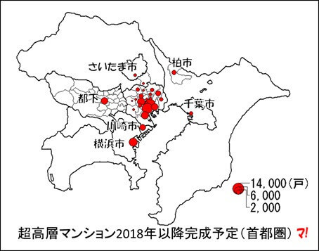 超高層マンション2018年以降完成予定（首都圏）
