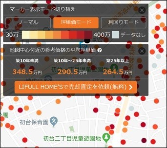 ライフルホームズのプライスマップ