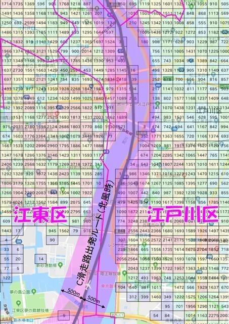 羽田新ルートは江東・江戸川区の荒川沿いを北上する