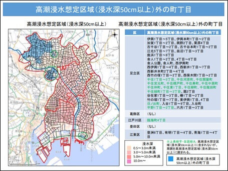 高潮浸水想定区域（浸水深50cm以上）外