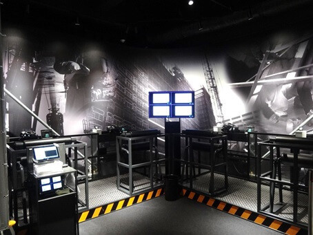 工事現場を体験できるVR映像コーナー