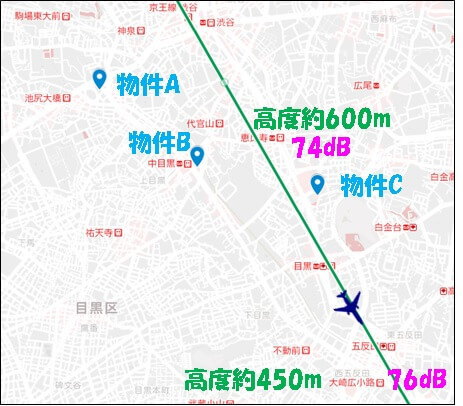 羽田新ルート近くの中古タワマン配置