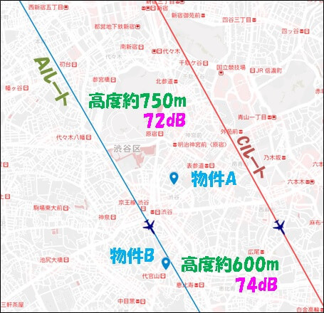 羽田新ルート近くの中古タワマン配置