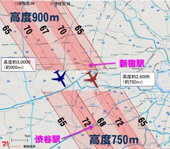 新宿駅周辺の騒音レベル