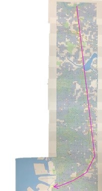 D滑走路到着ルート周辺の250ｍメッシュ人口図
