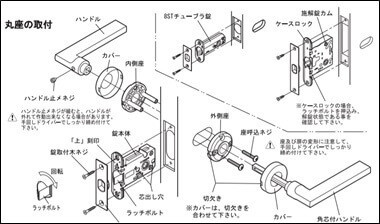 レバーハンドル取付説明図