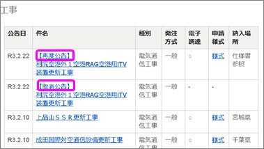 利尻空港外1空港RAG空港用ITV装置更新工事_取消公告