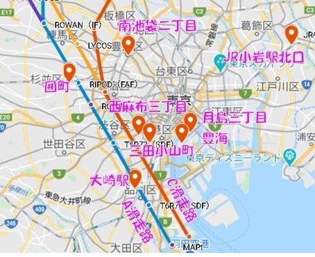 羽田新ルートとの位置関係