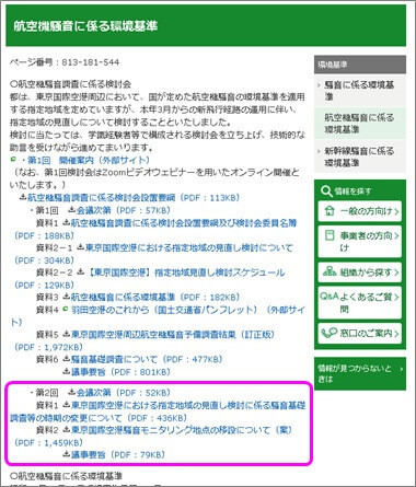 航空機騒音調査に係る検討会（第2回）