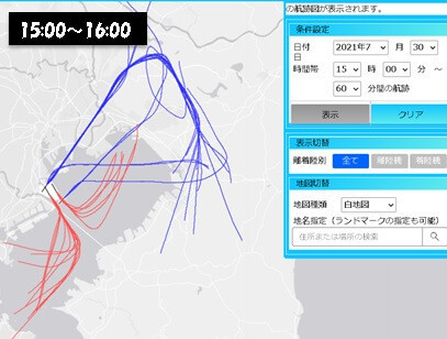 航跡図15:00～16:00
