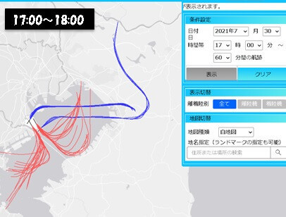 航跡図17:00～18:00