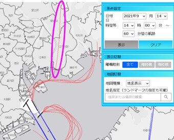 運用時間外、荒川沿い北上ルート1機