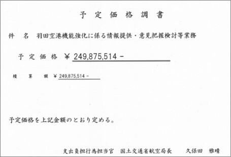 予定価格調書