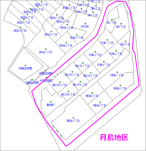 月島地区_白地図