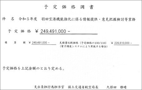 予定価格調書