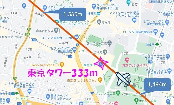 誤ルート離陸で東京タワーの真上を通過