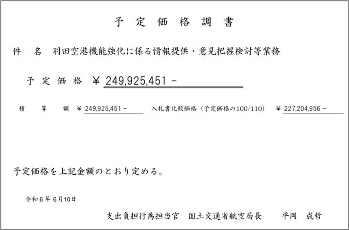 予定価格調書