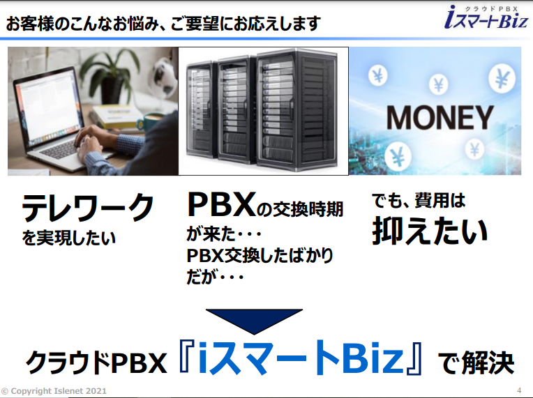 クラウドPBX「iスマートBiz」の資料3